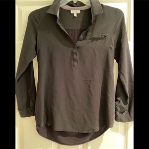 A Pea in the Pod black long silk/cotton blouse - M